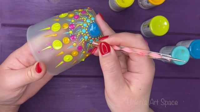 Роспись керамики Яркая Чашка Своими Руками пошагово | Точечная роспись Кружки Быстро и Просто смотреть онлайн