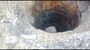 старая яма выгребная из бочки 300л без дна