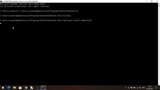 INSTALLATION OF MATPLOTLIB LIBRARY || HOW TO INSTALL MATPLOTLIB - PYTHON PROGRAMMING смотреть онлайн