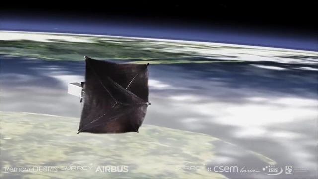 Спутник-уборщик RemoveDebris будет ловить космический мусор смотреть онлайн