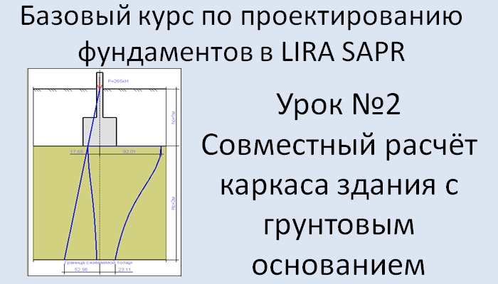 Фундаменты в Lira Sapr Урок 2 Расчёт каркаса на упругом основании смотреть онлайн