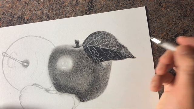 Hyperrealistic Apple drawing with pencils смотреть онлайн