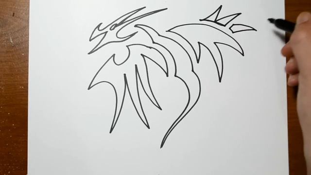 How to Draw a Tribal Dragon Tattoo Design - Sketch 2 смотреть онлайн