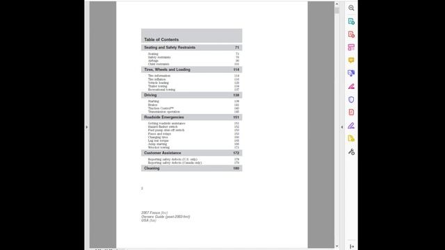2007 Ford Focus Owners Manual смотреть онлайн