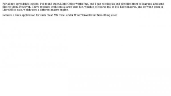 Open xlsm file in linux?
