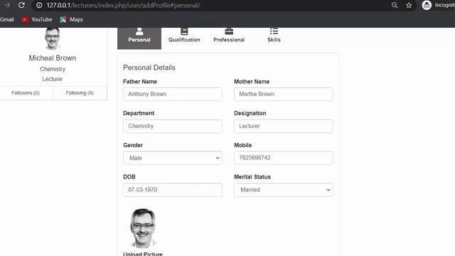 Developing the functionality of adding user personal details Part-7 смотреть онлайн