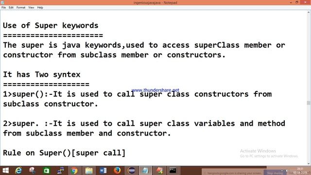 What is super call and Super dot|Execution flow of Inheritance |Online Core java Selenium Part-13 смотреть онлайн