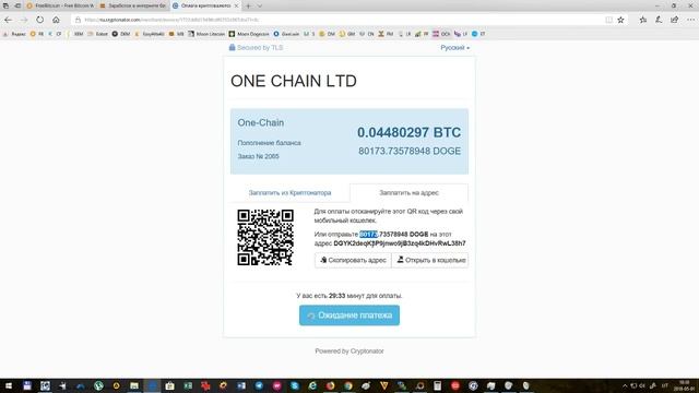 НЕ ПЛАТИТ. SCAM One Chain Ltd. - Подключение ряда криптовалют, 1 Мая 2018 смотреть онлайн