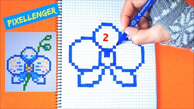 Как рисовать по клеточкам Орхидею Цветок Простые рисунки How to Draw Orchid Flower Pixel Art смотреть онлайн