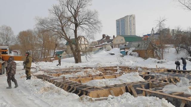 Бетонирование фундамента февраль 2021 года переулок Буинский смотреть онлайн