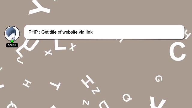 PHP : Get title of website via link смотреть онлайн
