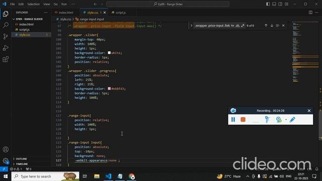 Ep89 - Custom Range Slider with two handles tutorial and source code смотреть онлайн