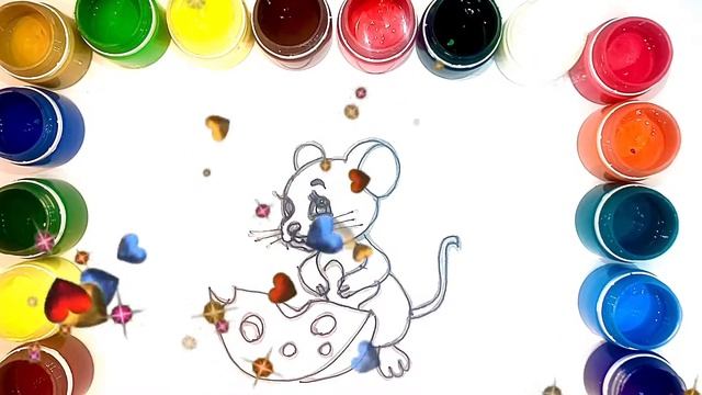 Как нарисовать МЫШЬ / мультик раскраска Хэллоуин ЛЕТУЧАЯ МЫШЬ для детей / Раскраски малышам смотреть онлайн