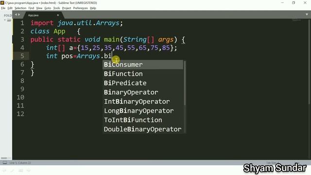 Use of binarySearch() in java || Shyam Sundar смотреть онлайн