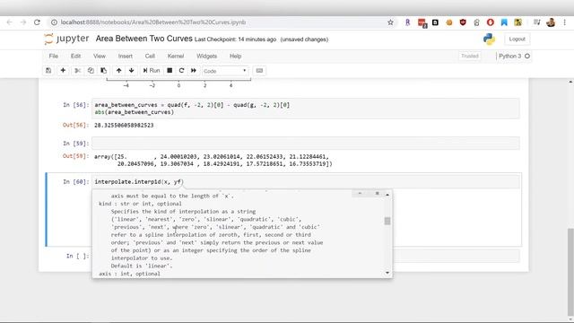 Python Calculate the area between arbitrary points смотреть онлайн