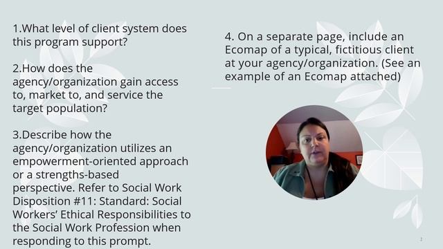 SWK 280 Analysis of Agency Organization Intervention and Assessment смотреть онлайн