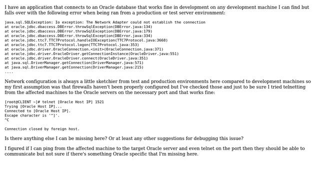 DevOps & SysAdmins: Unable to connect to Oracle database from certain client machines смотреть онлайн