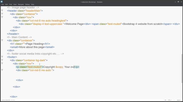 How to create a website using bootstrap 4(Part-11 Bootstrap 4 Footer Structure) смотреть онлайн