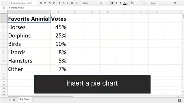Creating a Pie Chart in Google Sheets смотреть онлайн