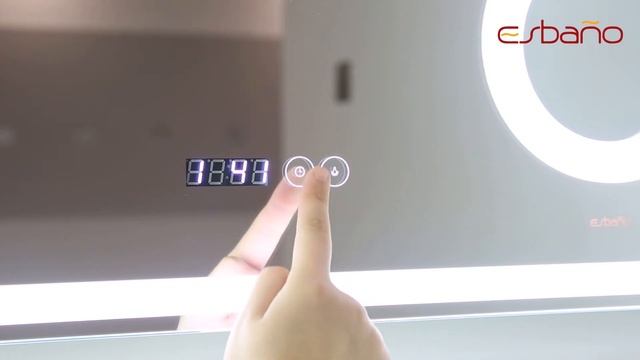 Зеркало Esbano ES-3482, LED подсветка, сенсорный выключатель, подогрев, часы, линза смотреть онлайн