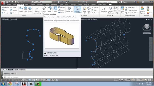 AutoCAD - 3D Modeling Basics #23 - Convert to a NURBS Surface - Brooke Godfrey смотреть онлайн