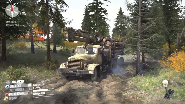 Kraz 256 4x2 | 19rus Siberia Map Part-5 Completed Hardcore | Mudrunner смотреть онлайн