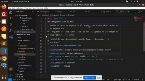 Unable to resolve signature of property decorator when called as an expression.