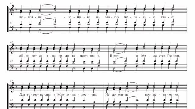 "Благослови душе моя, Господа", 1 антифон 1 гласа, партия 2 сопрано ( или альт). смотреть онлайн