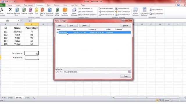 Defined Names Manager in Excel смотреть онлайн