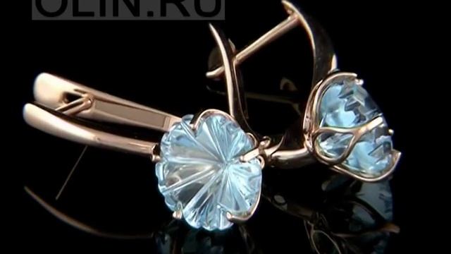 Серьги из золота с топазом "цветок" смотреть онлайн