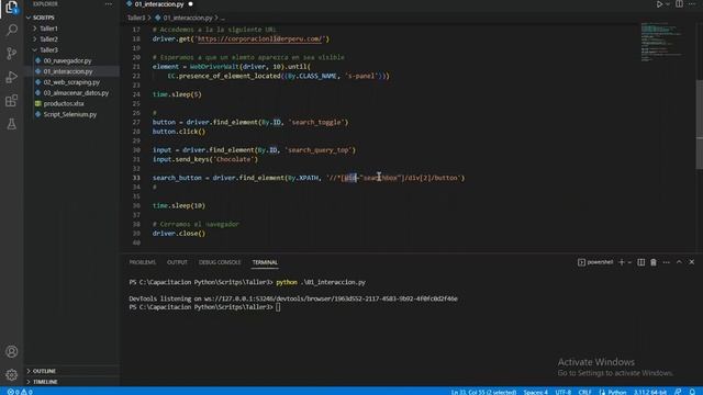 CURSO PYTHON: scraping con selenium a una página web+creación de script básico selenium-SEMPITERNO смотреть онлайн