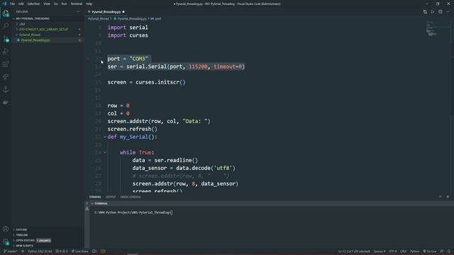 001- Using Python to read Serial data from Arduino / STM32 using threading and curses libraries смотреть онлайн