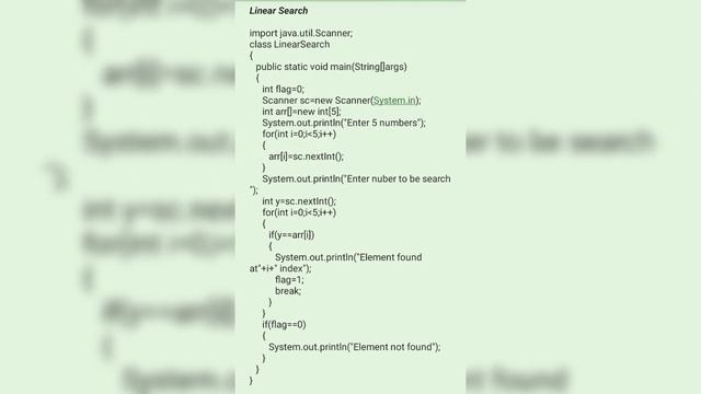Linear Search #java смотреть онлайн