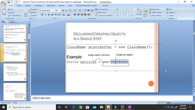 Lecture 4: Classes, Constructors, Reference variables, Null value, this keyword смотреть онлайн