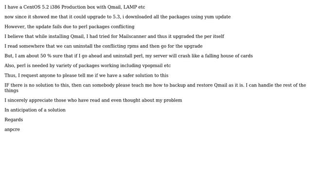 Yum Update fails due to conflicting perl packages смотреть онлайн