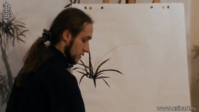 Как рисовать траву при помощи живописи у-син 1. Обучение китайской живописи и живописи у-син онлайн смотреть онлайн