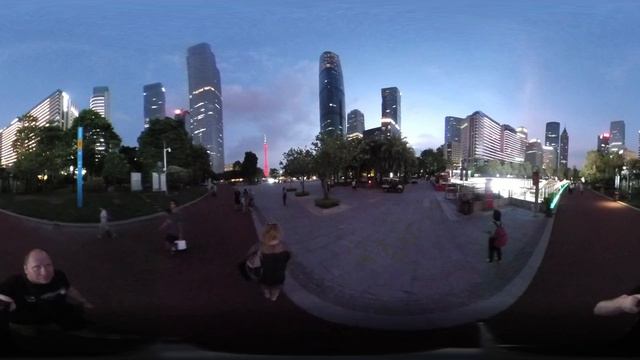 Вечерний Гуанчжоу Guangzhou, New Town, Video 360 Canton Tower China Travel путешествия в Китай