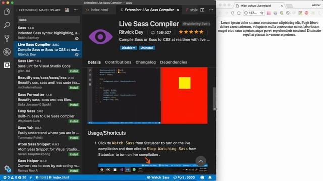 "Live Reload" & "Live SASS" with Visual Studio Code... смотреть онлайн