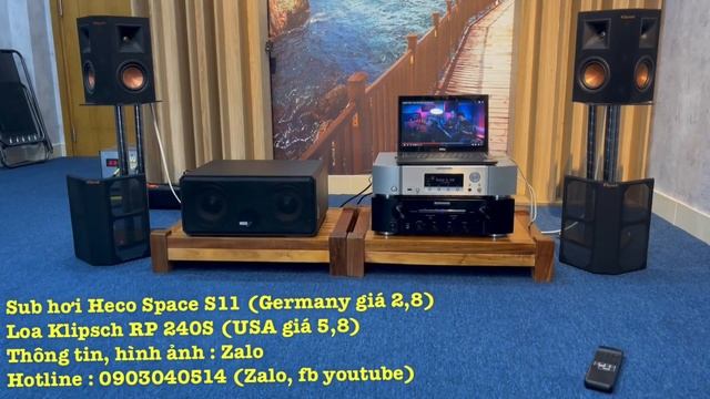 Loa Klipsch RP 240S Sub hơi Heco Space S11 Đức Phối ghép hài hoà về chất âm và hình thức