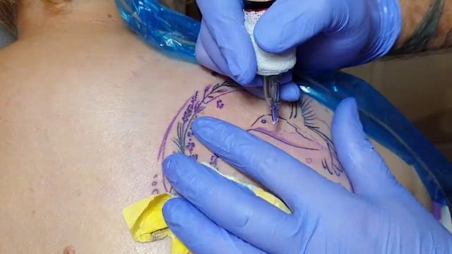 Flower and colibri tattoo timelapse :)) смотреть онлайн