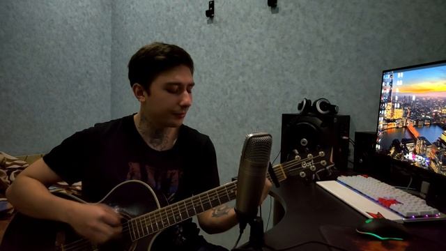 руки вверх он тебя целует (cover)кавер на гитаре. смотреть онлайн