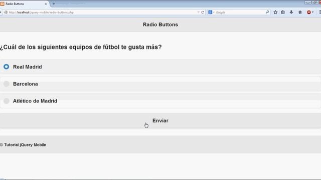 Curso De JQuery Mobile 5 - Radio Buttons Y Ejemplo PHP
