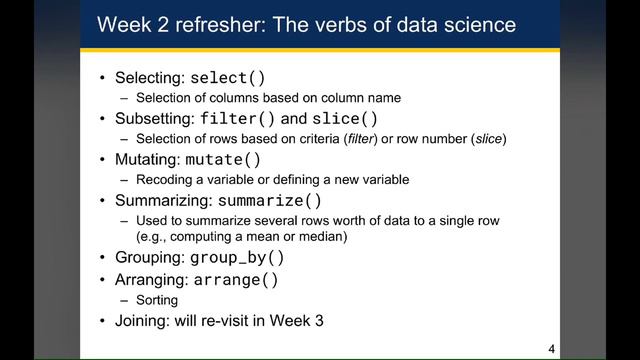 3-2 Tidy Data - Refresher of data frame verbs смотреть онлайн