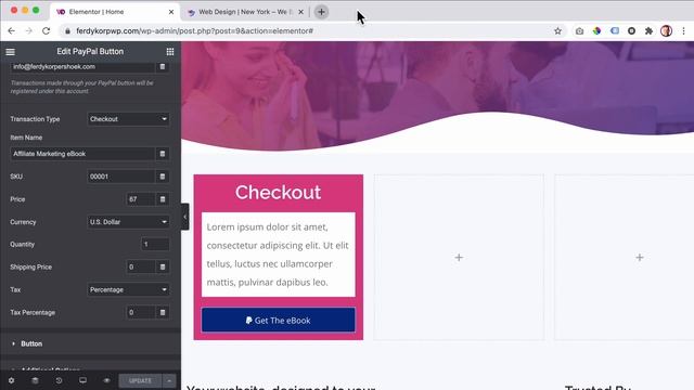 Elementor Pro Paypal Widget Button Tutorial смотреть онлайн