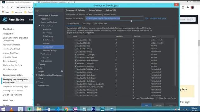 Setup Development Environment | Installation React Native| version 0.63 and greater |2021|in Englis смотреть онлайн