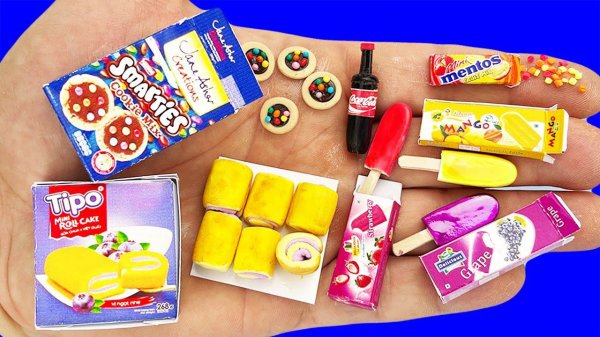 МИНИАТЮРНАЯ ЕДА И СЛАДОСТИ СВОИМИ РУКАМИ, ПЕЧЕНЬЕ, МОРОЖЕНОЕ, ЖЕЛЕ, ГАЗИРОВКА, ЖЕВАТЕЛЬНЫЕ КОНФЕТЫ,