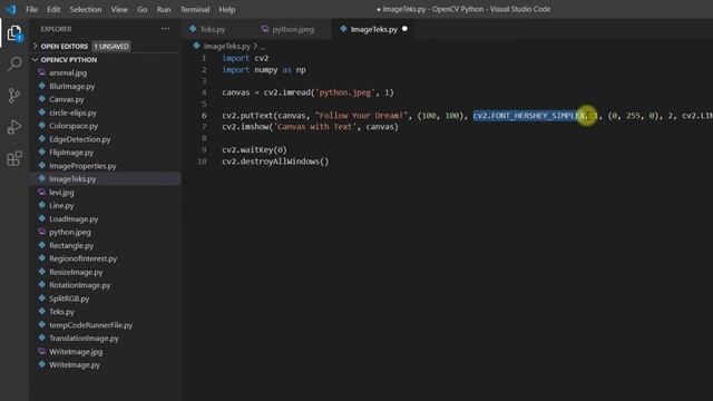 Menulis Teks di Image OpenCV Python смотреть онлайн