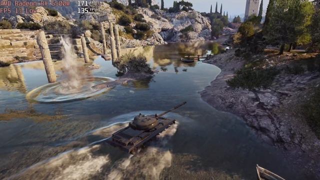 ? AMD Radeon RX 5500M - World of Tanks gameplay benchmarks (1080p) смотреть онлайн