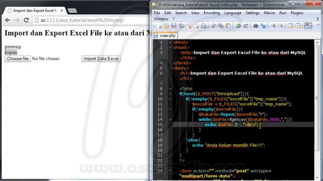 Import dan Export Excel File ke atau dari MySQL, 3, Proses Pengambilan Data Excel, Excel dan PHP Tu смотреть онлайн