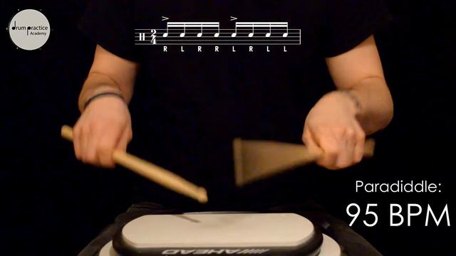Single Paradiddle: Rudiment Play Along | 90-105 BPM | Developing Paradiddle Speed | Drum Lessons